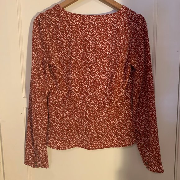 Rust red floral blouse - Picture 6 of 6